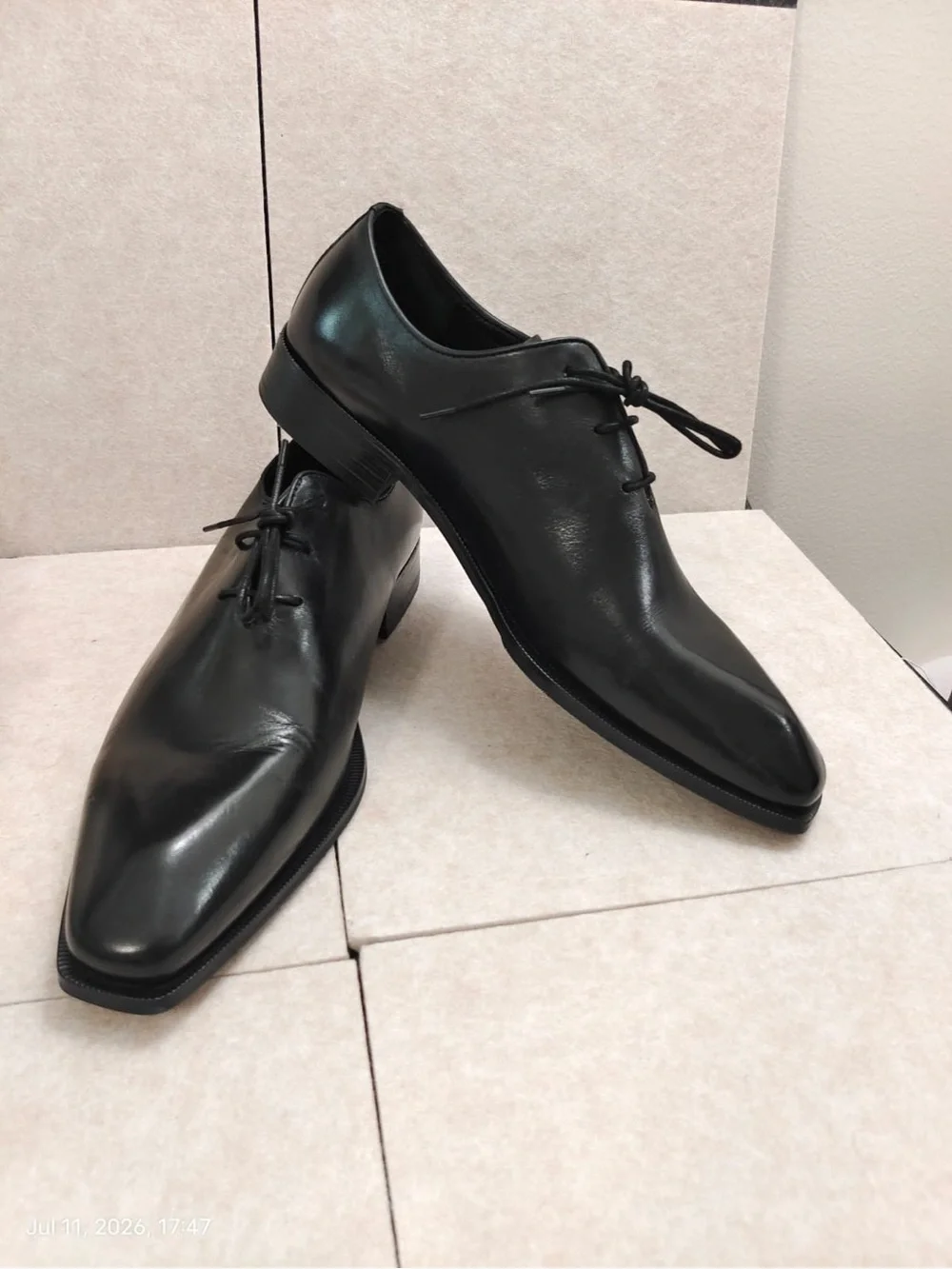 NWOB Maison Forte Director Wholecut Oxford Men's Shoes Size 11 Black Leather